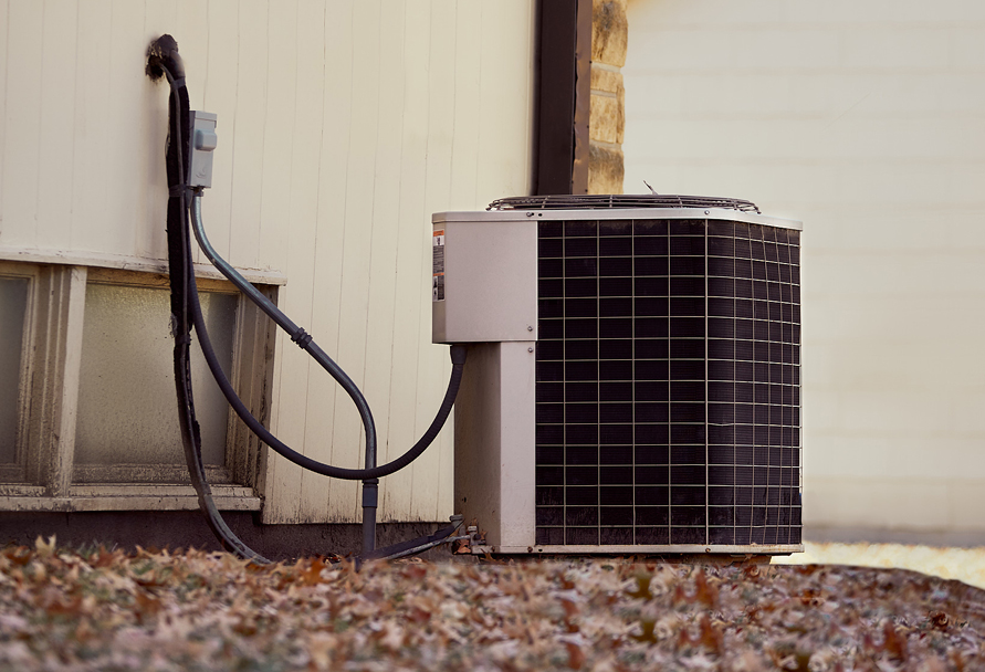 Air conditioner unit outside house