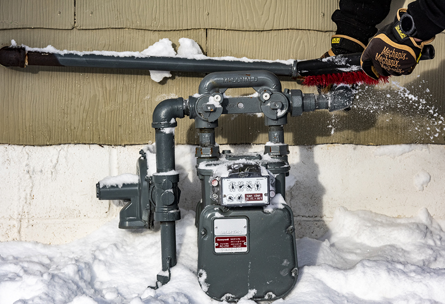 clear gas meter
