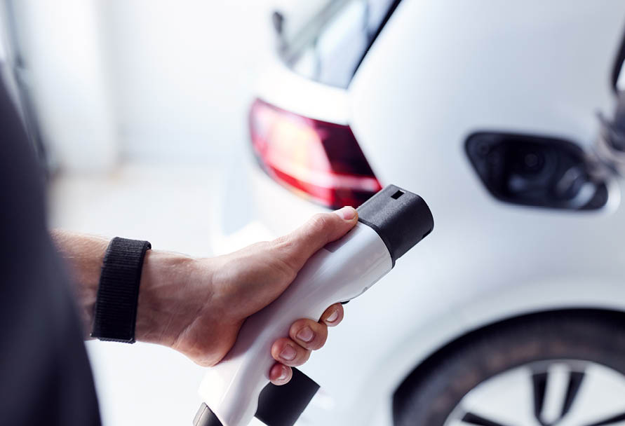 Electric vehicle charger closeup