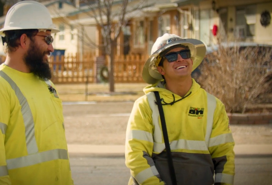 Two linemen on a Colorado street