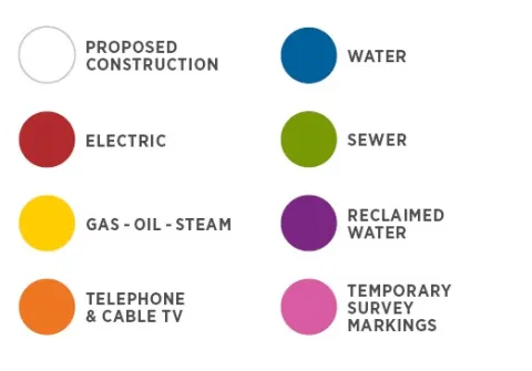 Color codes for utility markings